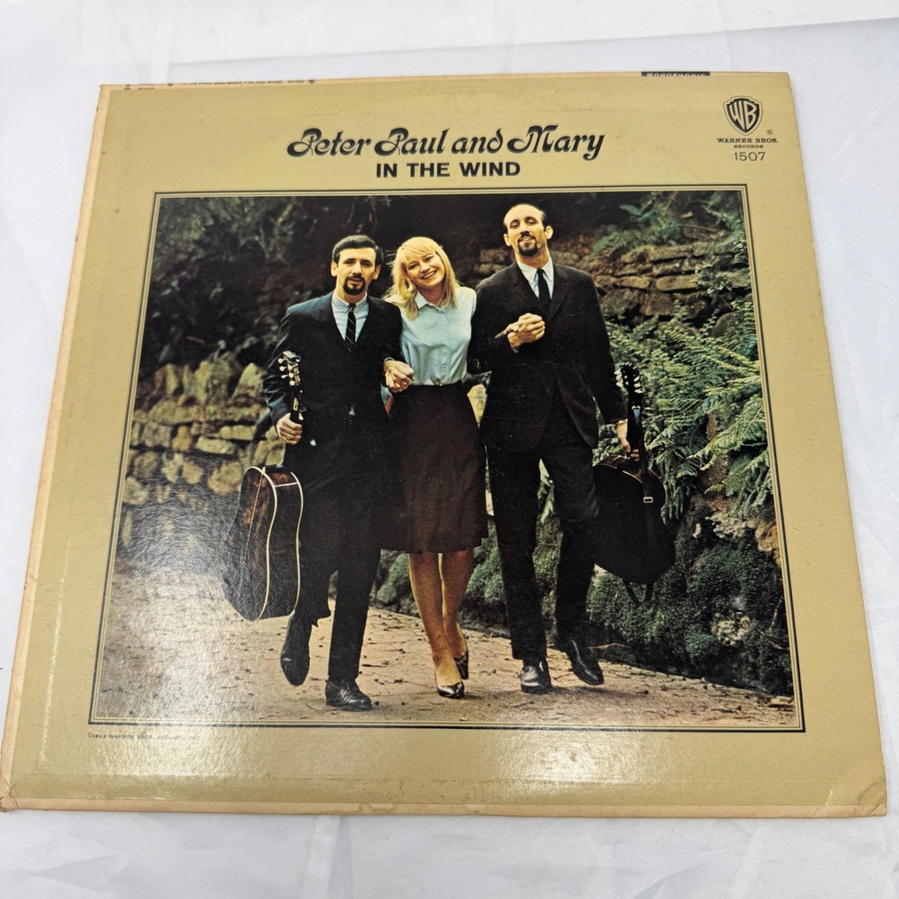 Peter Paul and Mary‎ In The Wind Vinyl LP 1963 Warner Bros 1507 Mono Folk Record